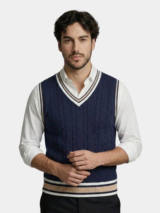 V Neck Elegant Knit Vest - Verocci Essentials