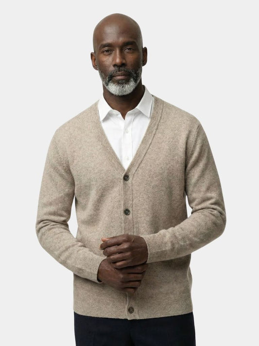 100% Merino Wool V Neck Knitwear Cardigan Sweater - Verocci Essentials