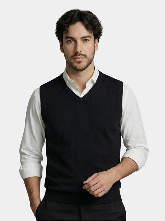 100% Cashmere V Neck Knit Vest - Verocci Essentials