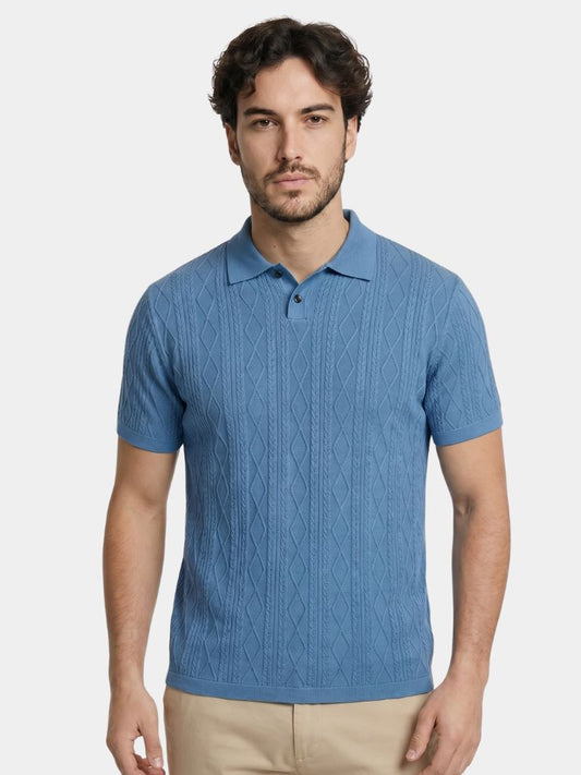 Imperial Diamond Knit Polo Shirt - Verocci Essentials