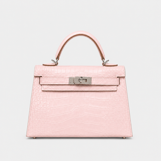 Mauve Pale Crocodile Mini Kelly