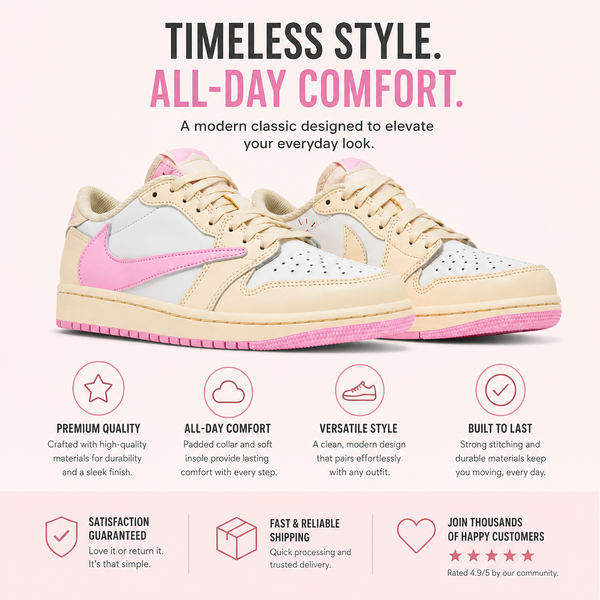Travis Scott x Air Jordan 1 Retro Low OG "Muslin and Shy Pink"