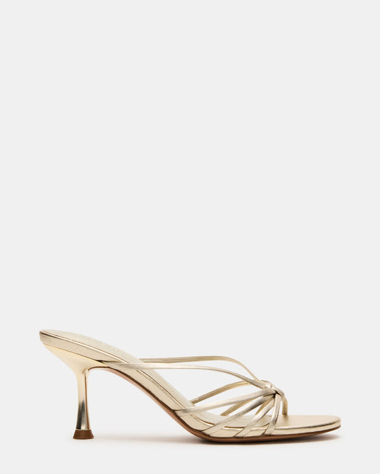 Aurelia Gold Strappy Mule Heel