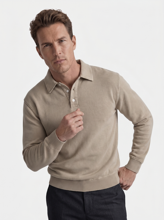 Canyon Mist Long Sleeve Polo Shirt – Verocci Essentials