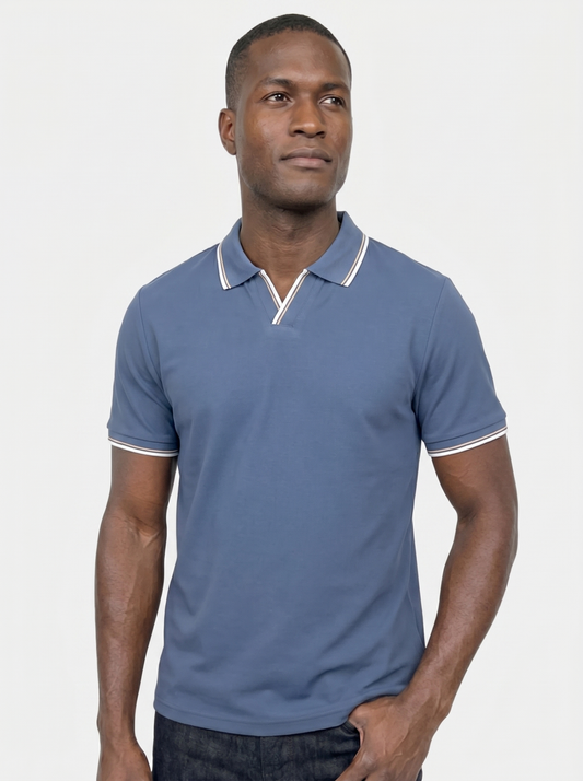 Timeless Black V-Neck Polo - Verocci Essentials